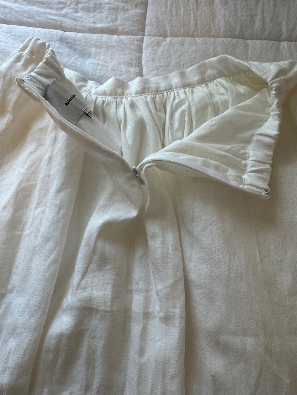 Reformation White Cotton Poplin Midi Skirt 8 - Picture 5 of 11